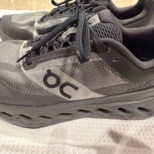 On Cloud Surfer Next Black and Gray Athletic Sneakers 7 Wide